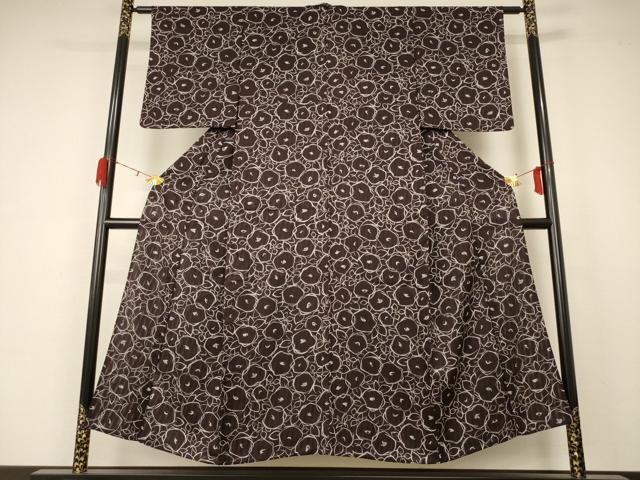 平和屋着物＊夏物　小紋　紗　花尽くし　正絹　逸品　AABA6504jd_1