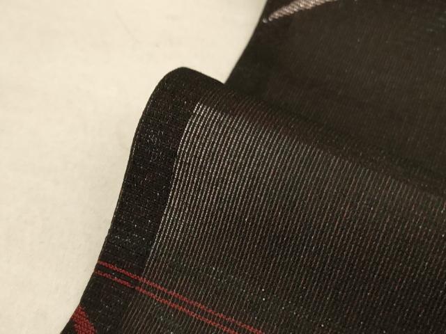平和屋着物＊夏物　小紋　紗　枝葉文　銀糸　正絹　逸品　AABA6516jd_6