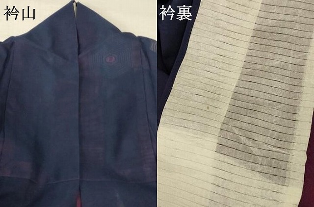 平和屋着物＊夏物　小紋　紗　亀甲文　正絹　逸品　AABA6518jd_7