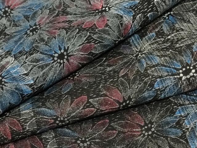 平和屋着物＊夏物　小紋　紗　花間道　AABA6519jd