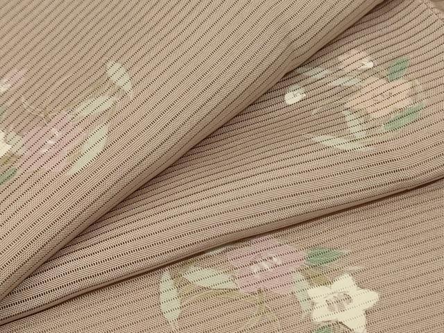 平和屋着物＊夏物　小紋　絽　草花文　正絹　逸品　AABA6523jd