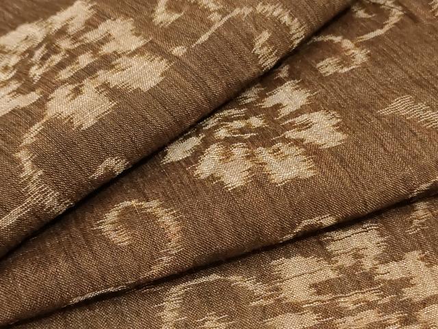 平和屋着物＊夏物　小千谷ちぢみ　花唐草文　麻　逸品　AABA6524jd