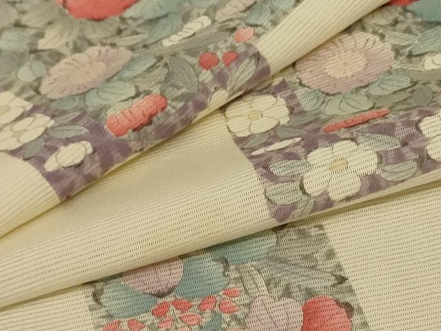 平和屋着物＊夏物　小紋　絽　色紙花文　正絹　逸品　AABA6532jd