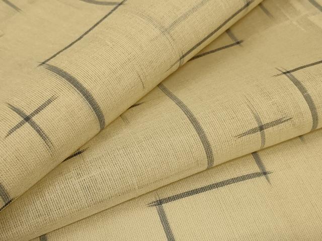 平和屋着物＊夏物　紗紬　十字絣　反端付き　正絹　逸品　AABA6545jd