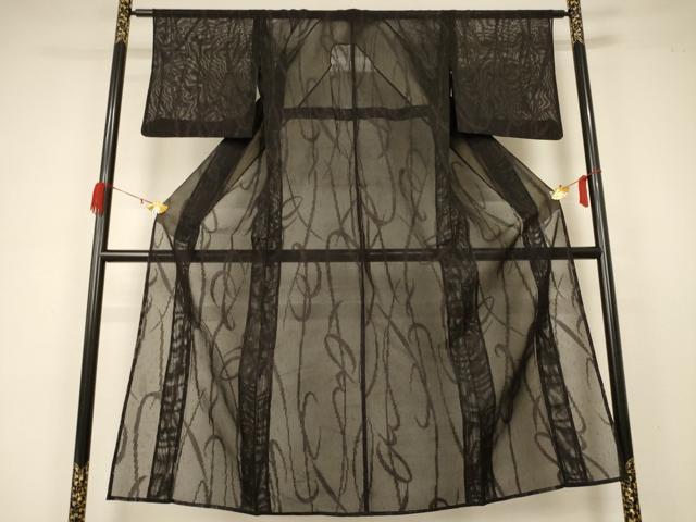 平和屋着物＊夏物　小紋　紗　流水文　正絹　逸品　AABA6552jd 平和屋着物＊夏物 小紋 紗 流水文 正絹 逸品 AABA6552jd