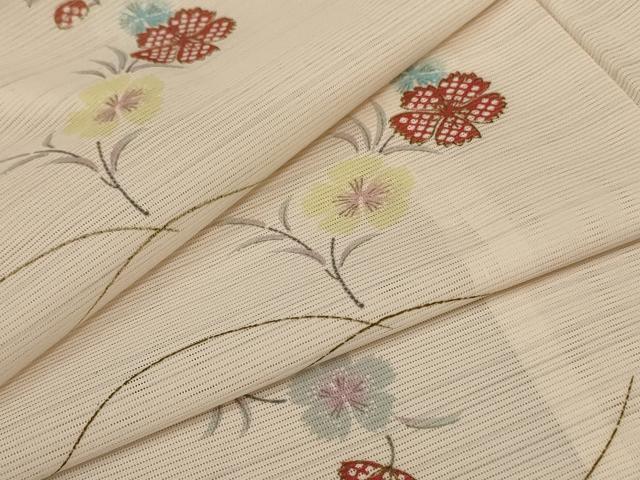 平和屋着物＊夏物　小紋　絽　芝花文　正絹　逸品　未使用　AABA6559jd