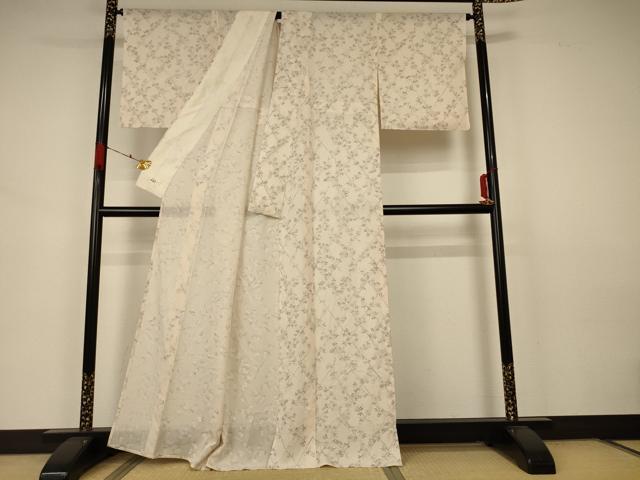 平和屋着物＊夏物 小紋 絽 草花文 やまと誂製 正絹 逸品 AABA6561jd