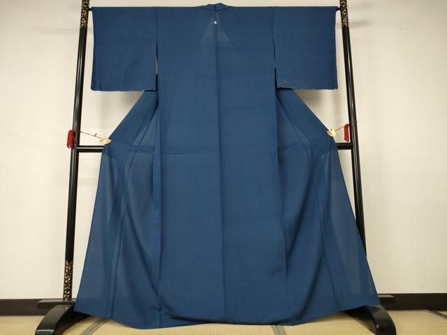 平和屋着物＊夏物　色無地　絽　紺鼠色　正絹　逸品　未使用　AABA6588jd