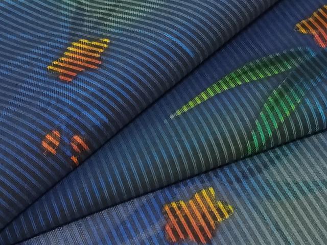 平和屋着物＊夏物　小紋　紗　草花文　正絹　逸品　未使用　AABA6596jd