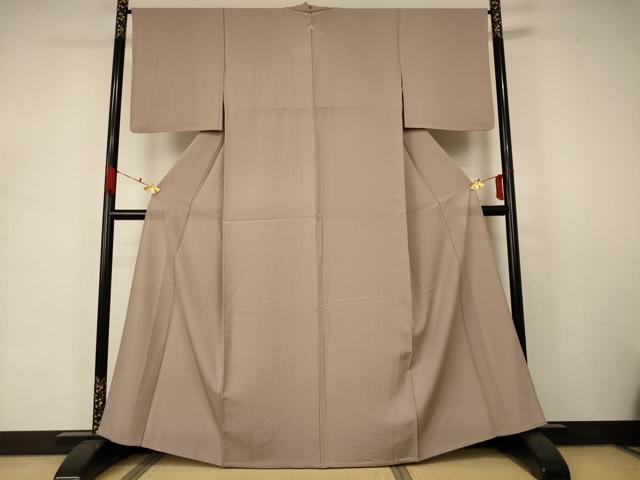 平和屋着物＊夏物　色無地　絽　白茶色　正絹　逸品　AABA6602jd