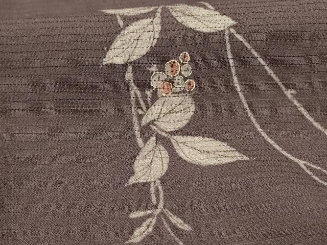 平和屋着物＊夏物　小紋　絽　枝葉文　正絹　逸品　AABA6610jd 平和屋着物＊夏物 小紋 絽 枝葉文 正絹 逸品 AABA6610jd