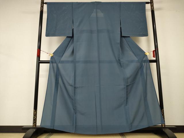 平和屋着物＊夏物　色無地　絽　錆鼠色　洗える着物　未使用　AABA6619jd