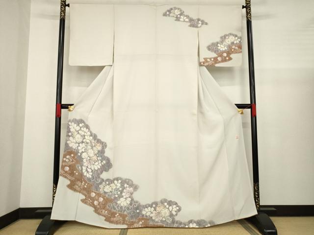 平和屋着物●十日町　名門　滝泰謹製　訪問着　辻が花　絞り　正絹　逸品　AABA6643ck