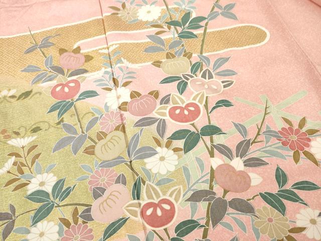 平和屋着物○訪問着 エ霞花文 橘 金彩 正絹 逸品 AABA6666ck