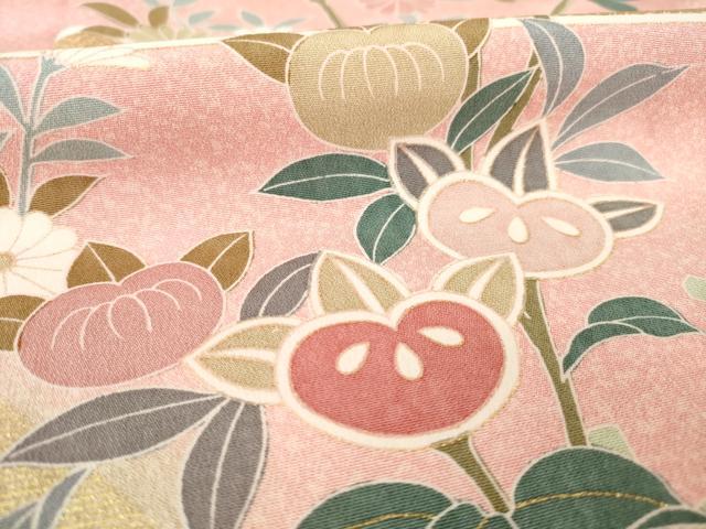 平和屋着物●訪問着　エ霞花文　橘　金彩　正絹　逸品　AABA6666ck 平和屋着物○訪問着 エ霞花文 橘 金彩 正絹 逸品 AABA6666ck