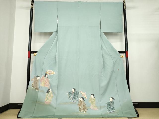 平和屋着物●十日町友禅作家　関口遼一　色留袖　童子　暈し染め　金彩　ロング丈　正絹　逸品　AABA6676ck