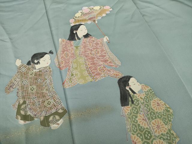 平和屋着物○十日町友禅作家 関口遼一 色留袖 童子 暈し染め 金彩