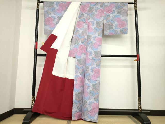 平和屋着物●本場大島紬　草花づくし　正絹　逸品　AABA6692ck 平和屋着物○本場大島紬 草花づくし 正絹 逸品 AABA6692ck