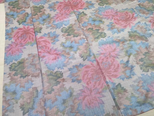 平和屋着物○本場大島紬 草花づくし 正絹 逸品 AABA6692ck