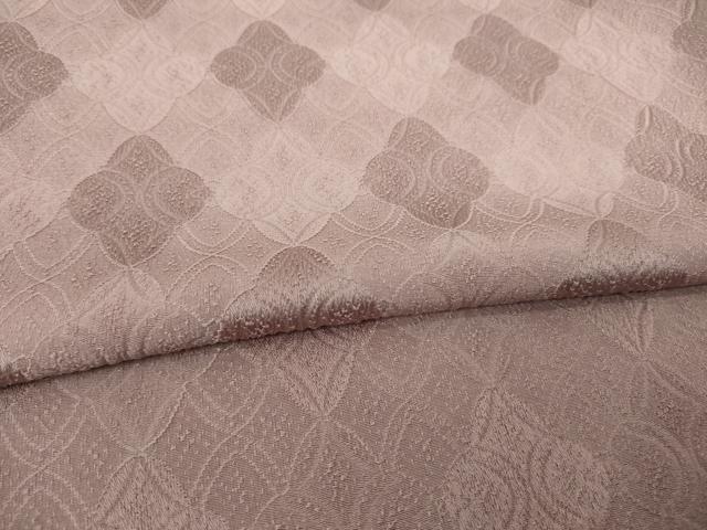 平和屋着物○上質な色無地 花つなぎ地紋 薄柿色 正絹 逸品 AABA6699ck