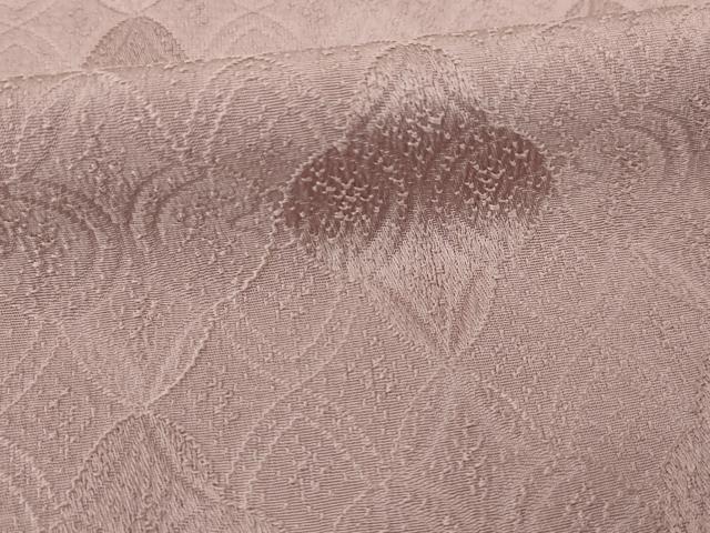 平和屋着物○上質な色無地 花つなぎ地紋 薄柿色 正絹 逸品 AABA6699ck