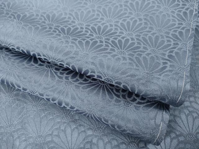 平和屋着物●上質な色無地　花青海波地紋　薄鼠色　正絹　逸品　未使用　AABA6718ck