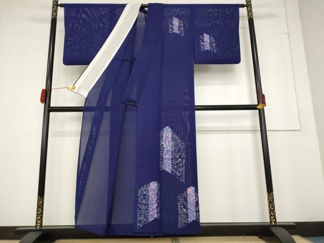 平和屋着物＊夏物　訪問着　絽　草花文　正絹　逸品　AABA6834st
