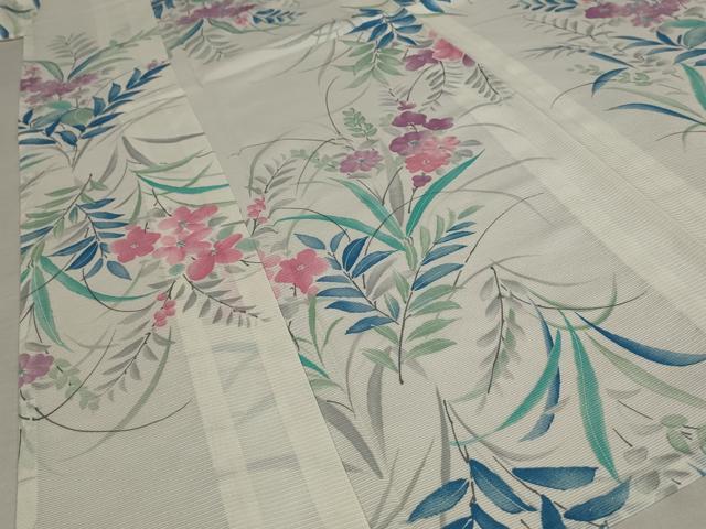 平和屋着物＊夏物 小紋 絽 草花文 正絹 逸品 AABA6837st 【公式通販】