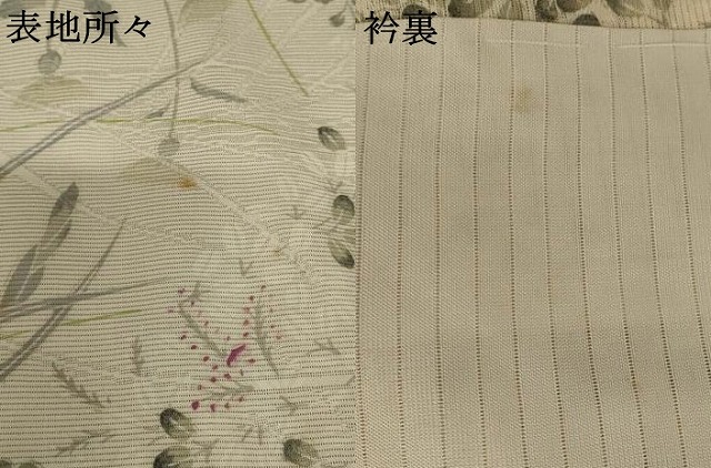 平和屋着物＊夏物　小紋　絽　草花文　銀彩　正絹　逸品　AABA6843st_6