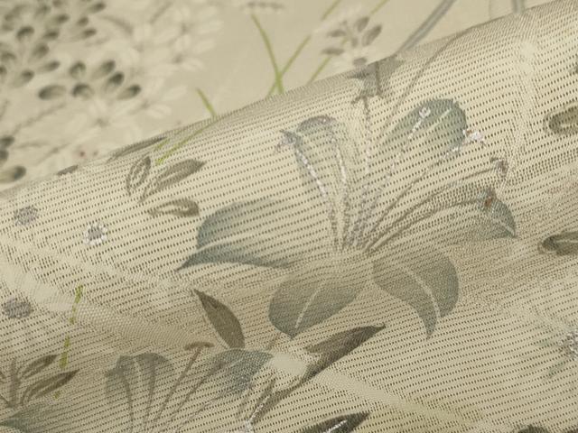 平和屋着物＊夏物　小紋　絽　草花文　銀彩　正絹　逸品　AABA6843st_5