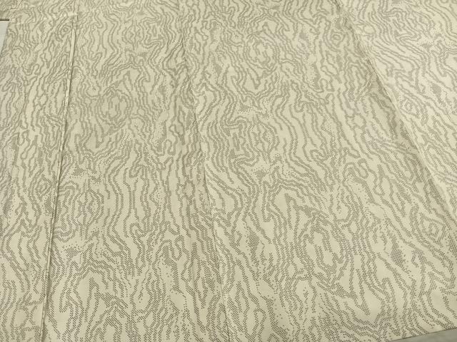 平和屋着物▽本場大島紬 白大島 単衣 7マルキ 抽象文様 正絹 逸品