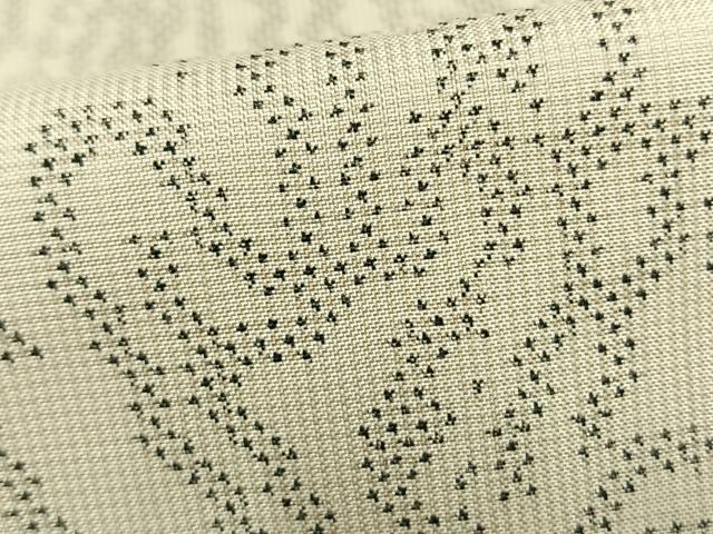 平和屋着物▽本場大島紬 白大島 単衣 7マルキ 抽象文様 正絹 逸品