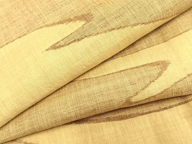 平和屋着物▽上質な紬　単衣　霞文　正絹　逸品　AABA7423fy