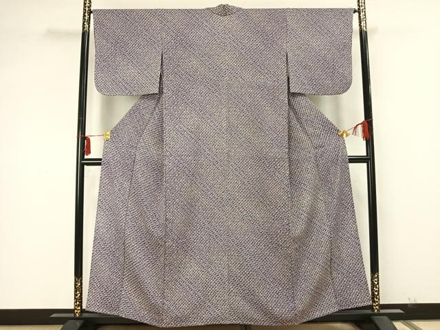 平和屋着物▽上質な小紋 単衣 網目文 正絹 逸品 AABA7424fy 小紋