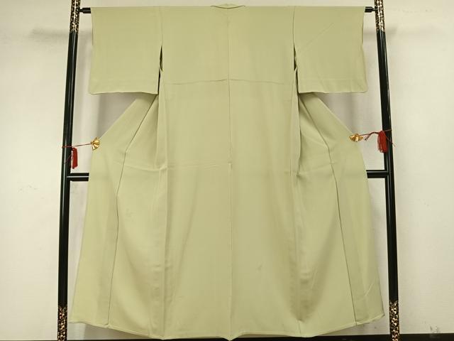 平和屋着物▽無地絵羽訪問着　単衣　中国三大刺繍　相良刺繍　若菜色　正絹　逸品　AABA7431fy 平和屋着物▽無地絵羽訪問着 単衣 中国三大刺繍 相良