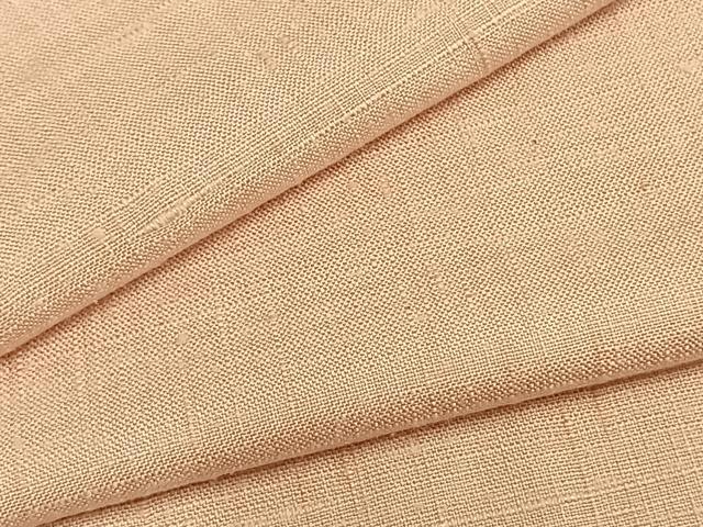 平和屋着物▽上質な紬　単衣　色無地　洗柿色　正絹　逸品　未使用　AABA7438fy