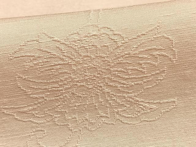 平和屋着物▽上質な色無地 単衣 紬地 花唐草地紋 薄