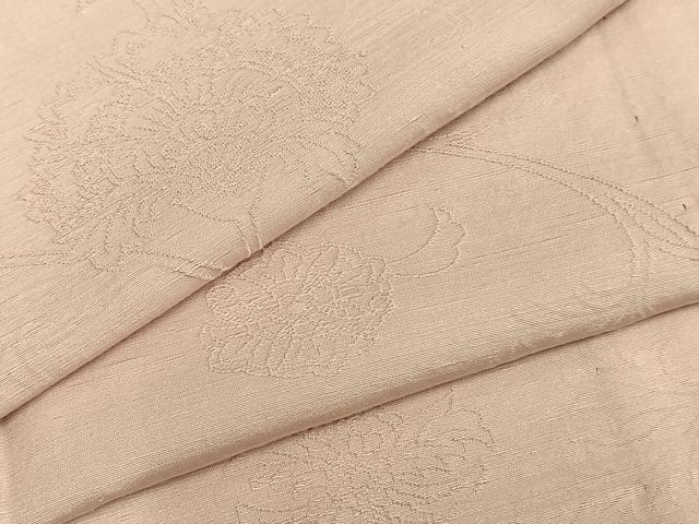 平和屋着物▽上質な色無地　単衣　紬地　花唐草地紋　薄桜色　正絹　逸品　未使用　AABA7477fy