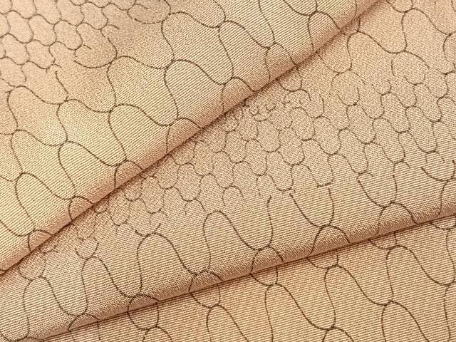 平和屋着物▽上質な小紋　単衣　幾何学文様　正絹　逸品　AABA7514fy