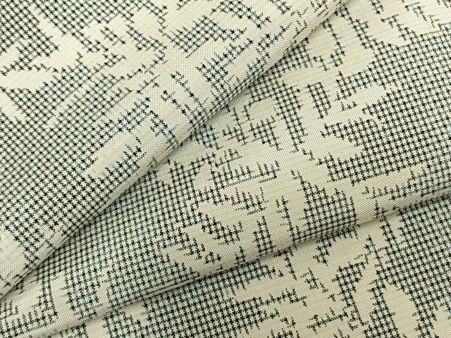 平和屋着物▽本場大島紬　単衣　白大島　舞葉文　正絹　逸品　AABA7516fy