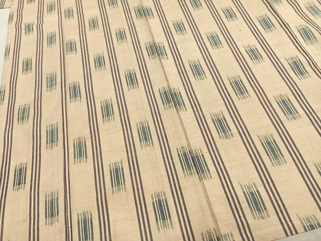 平和屋着物▽上質な紬 単衣 間道 正絹 逸品 AABA7517fy