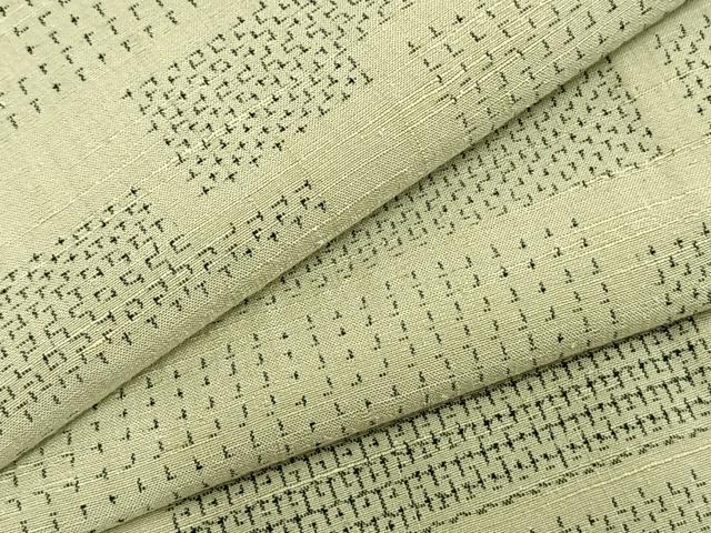 平和屋着物▽上質な紬　単衣　80亀甲　抽象文様　正絹　逸品　AABA7521fy