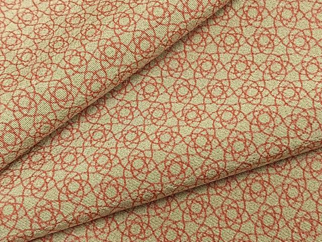 平和屋着物▽上質な小紋　単衣　幾何学花文　正絹　逸品　未使用　AABA7530fy