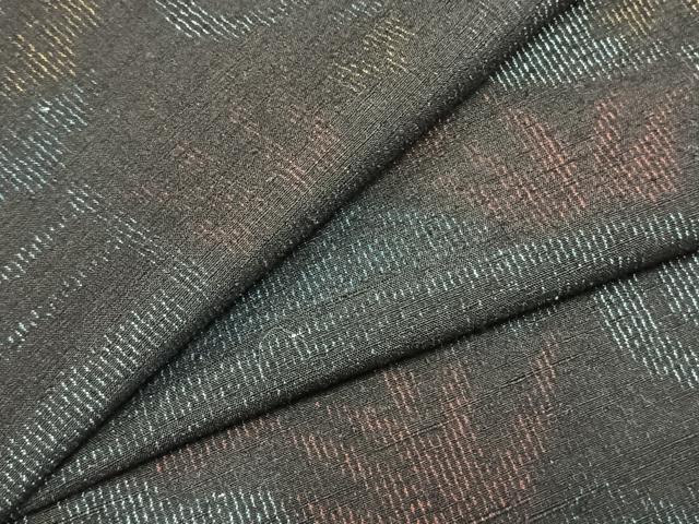 平和屋着物▽上質な紬　単衣　風景文　正絹　逸品　AABA7532fy