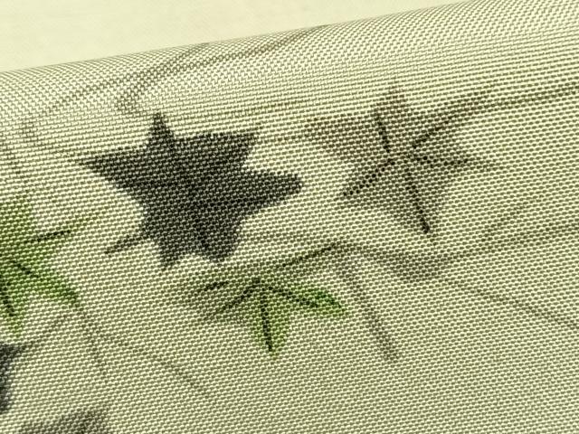 平和屋着物▽上質な紬 単衣 手描き 枝葉文 正絹 逸品 AABA7546fy