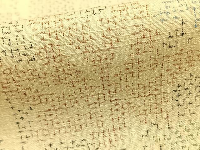 平和屋着物▽結城紬 単衣 80亀甲 舞葉間道 正絹 逸品 AABA7580fy