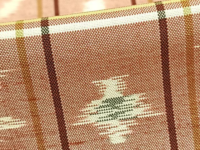 平和屋着物▽本場琉球絣 紬 単衣 正絹 逸品 AABA7594fy