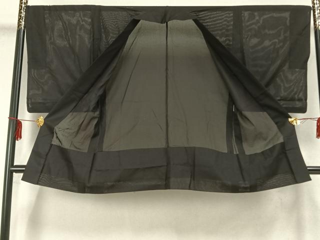 平和屋着物▽男性 長羽織 スリーシーズン 春夏秋 塵除け 黒地 正絹