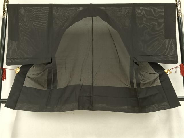 平和屋着物▽男性　長羽織　スリーシーズン　春夏秋　塵除け　黒地　正絹　逸品　AABA7603fy_2