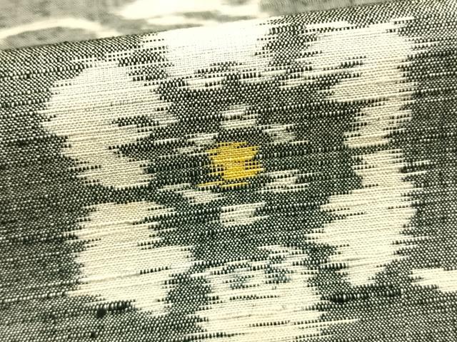 平和屋着物▽上質な紬 単衣 花唐草文 正絹 逸品 AABA7606fy